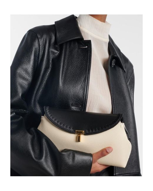 Totême  Natural T-Lock Leather Clutch