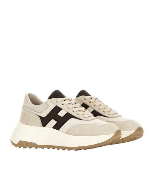 Hogan White Hi-Fi Lace-Up Sneakers