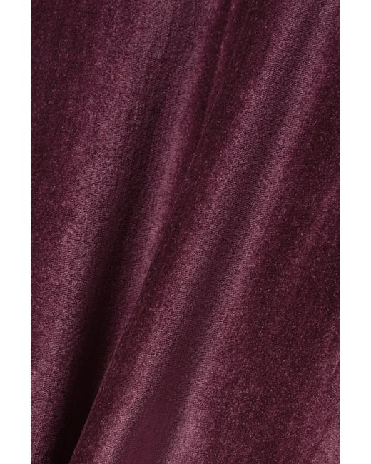 Gabriela Hearst Purple Net Sustain Boyne Organic Silk-Velvet Wide-Leg Pants