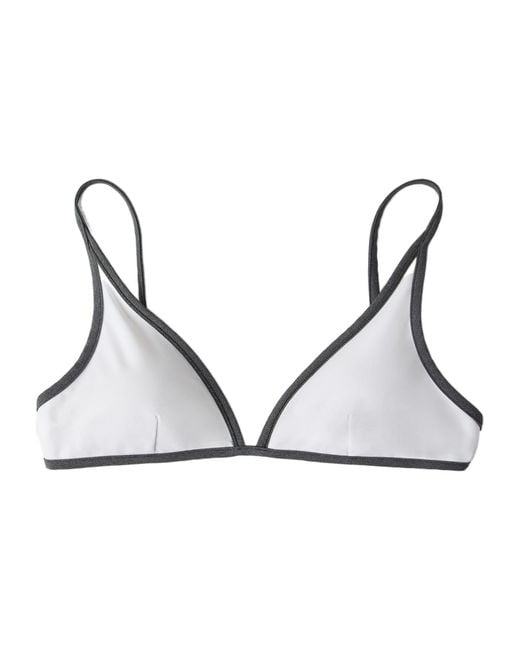 Brunello Cucinelli Natural Monili Chain-Embellished Bikini Top