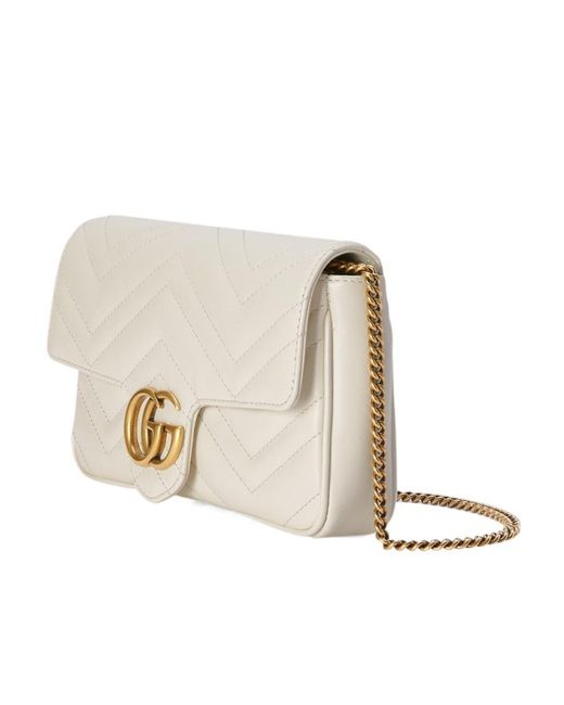 Gucci Natural Gg Marmont Mini Shoulder Bag