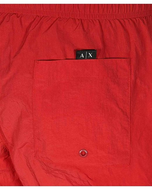 ARMANI EXCHANGE Red Rope Swimming Trunks for men