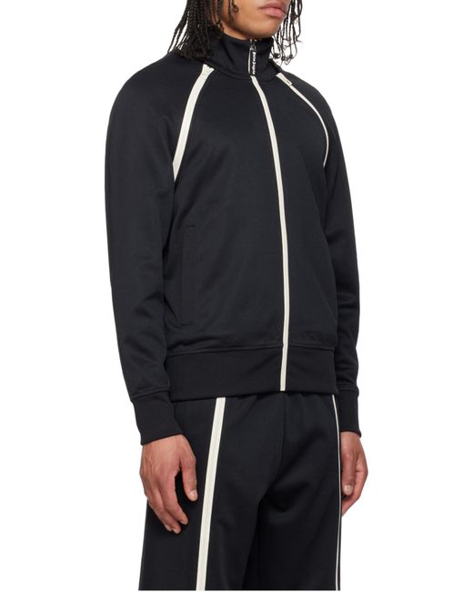 Palm Angels Black Zip Detailed Track Jacket for men