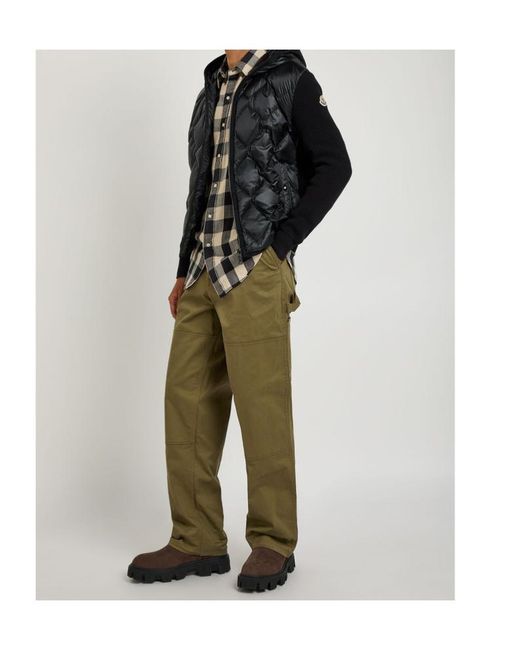 Moncler Black Close-Knit And Nylon Jacket for men