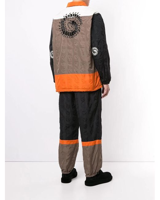 Undercover Gray Colour-Block Logo-Print Jacket for men