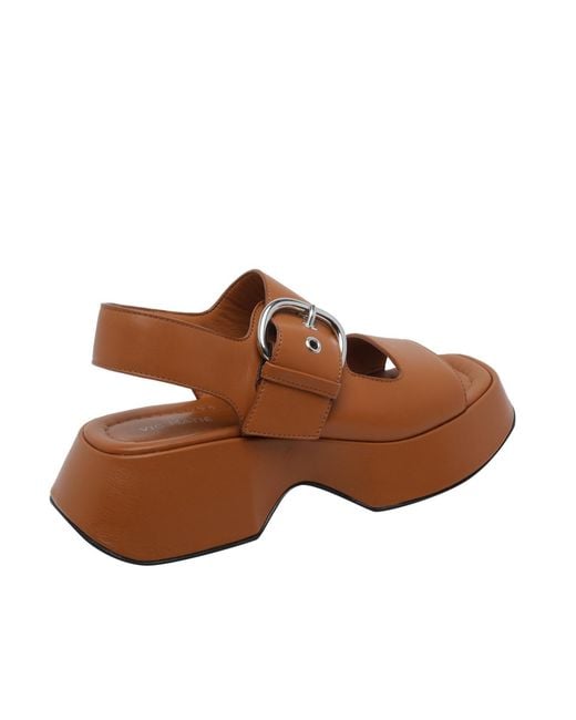 Vic Matié Brown Thelma Platform Heeled Sandals
