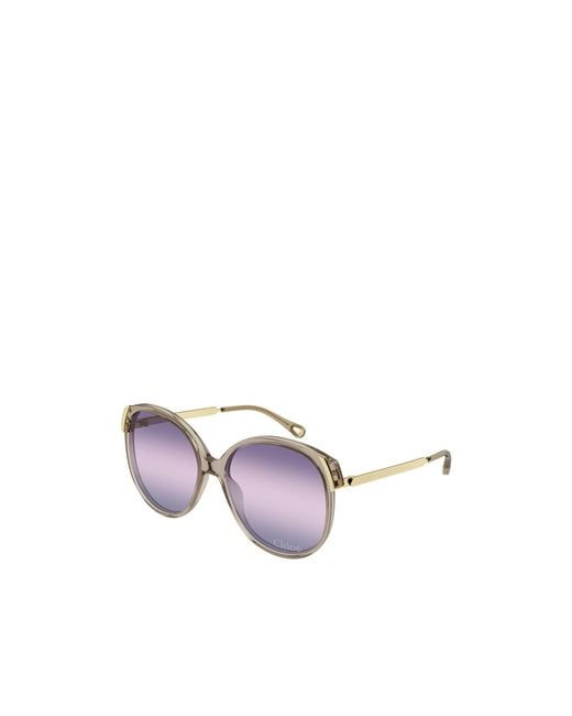Chloé Purple Chloé Eyewear Oval Frame Sunglasses
