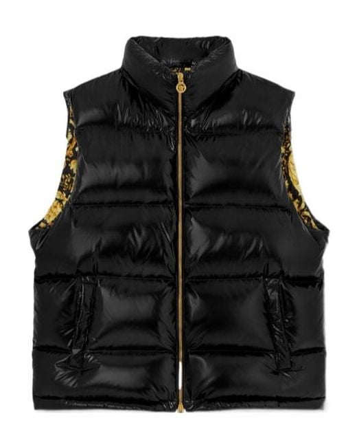 Versace Black Padded Zipped Gilet for men