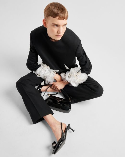 Prada Black Tailored Straight-Leg Trousers