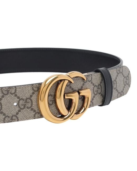 Gucci White Gg Reversible Monogram Belt