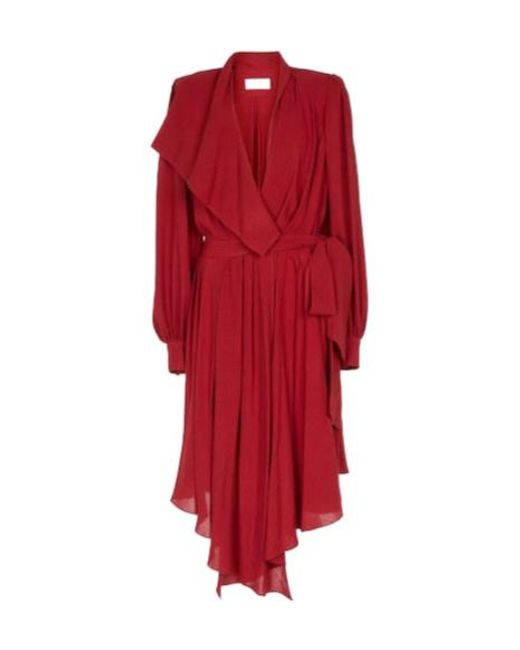 Alexandre Vauthier Red Checked Wrap Dress