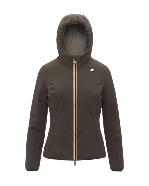 K-Way Brown Logo Cotton Jacket