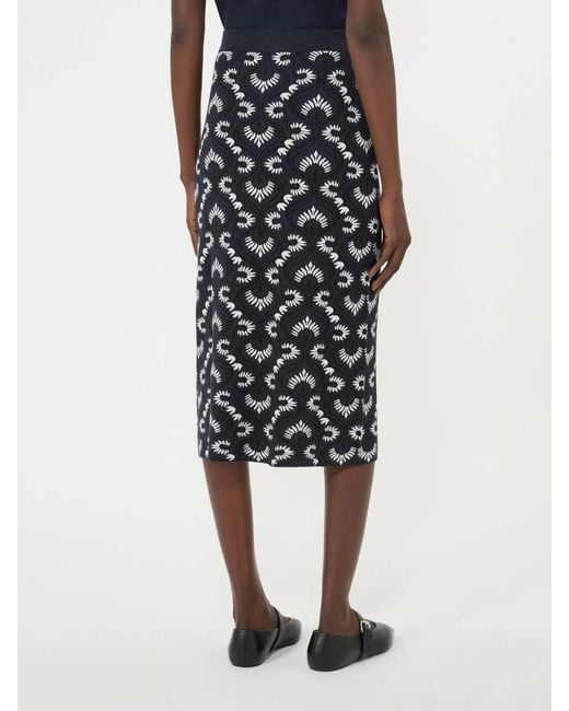 Weekend by Maxmara Black Patterned Midi Skirt