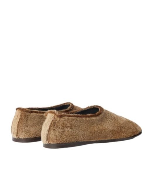 Lemaire Brown Slip-On Flat Shoes