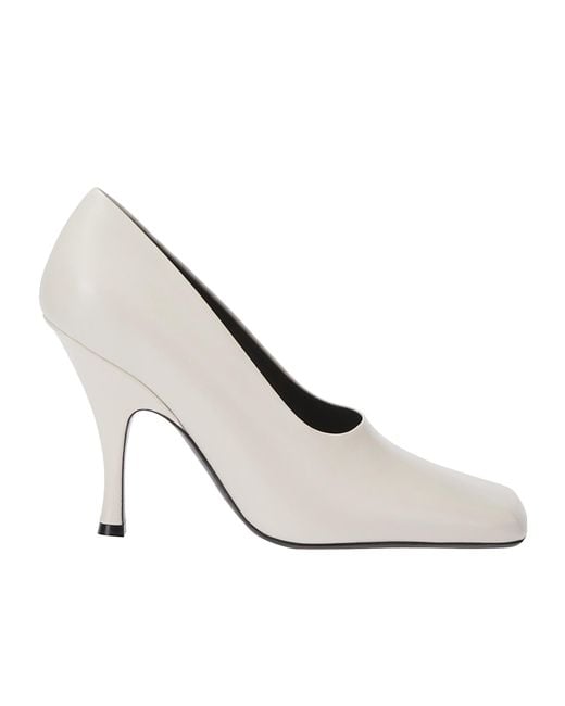 Khaite White Eva Square-Toe Pumps
