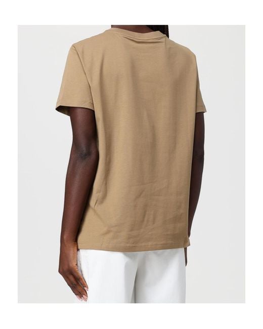 Max Mara Natural Papaia Logo Patch Crewneck T-Shirt