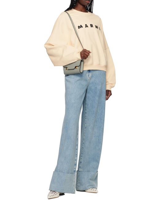 Marni Gray Leather Cossbody Bag