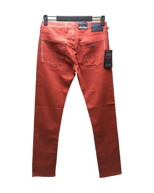 Armani Jeans Red Straight Jeans for men