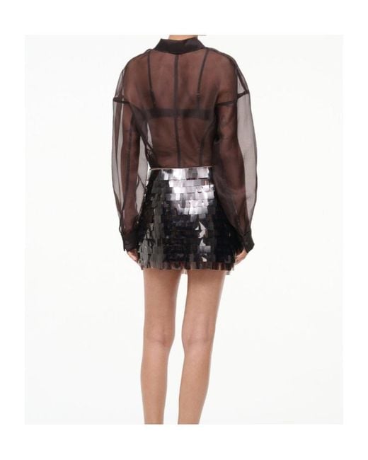Staud Black Embellished Mini Skirt