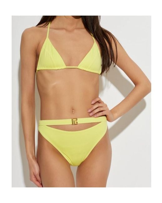 Balmain Yellow Triangle Bikini Beachwear