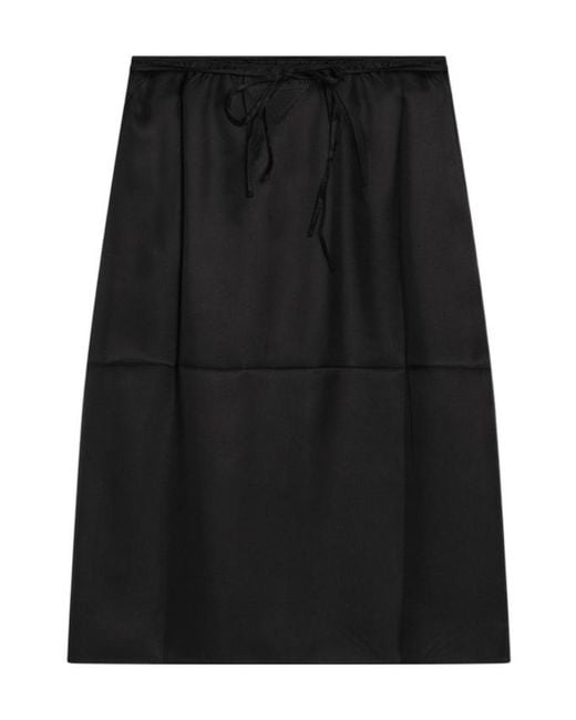 Prada Black Peplum Midi Skirt