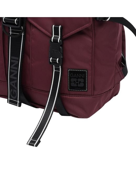 Ganni Purple Flap Backpack