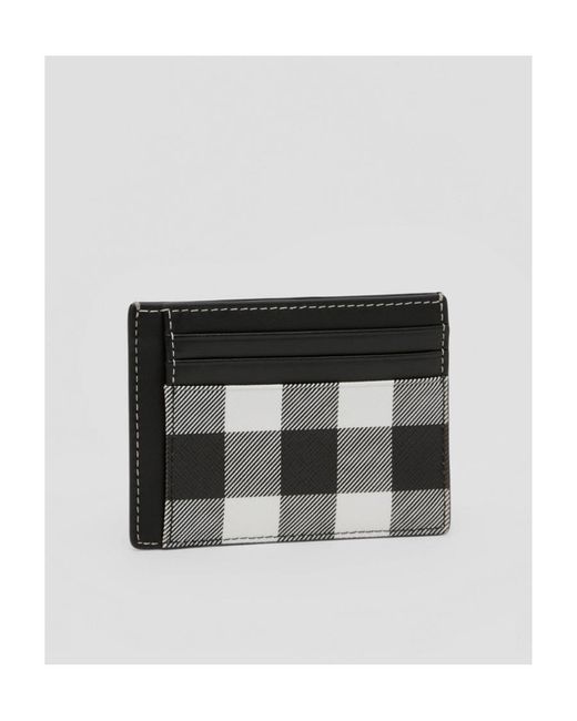 Burberry Black Check-Print Card Case for men
