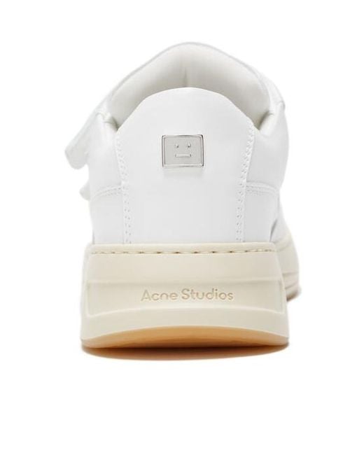 Acne White Velcro Strap Sneakers