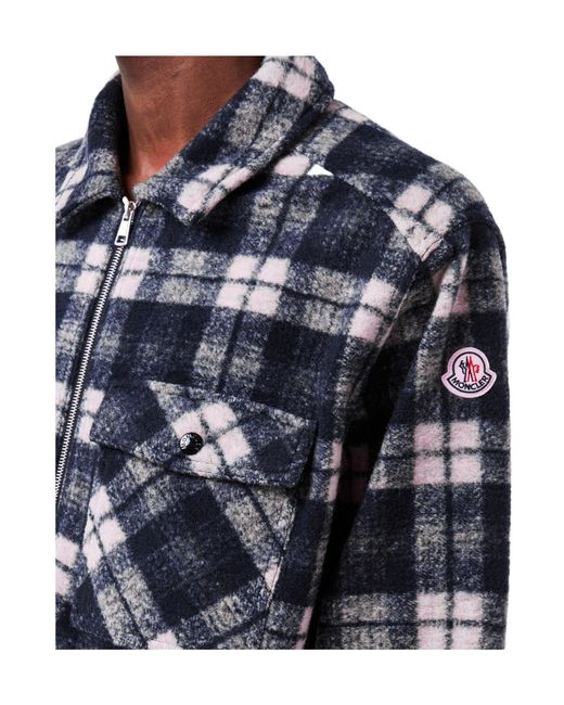 Moncler Blue Technical Overshirt for men