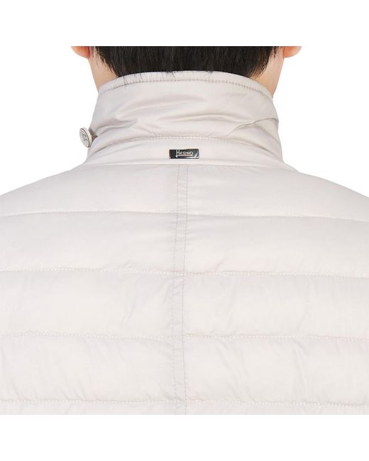Herno White Padded Button-Up Jacket for men
