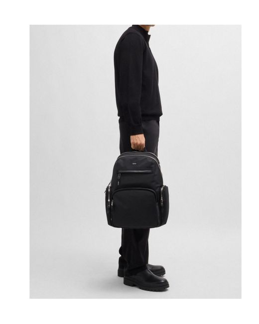 Boss Black Boss Logo Plaque Zip-Up Backpack for men