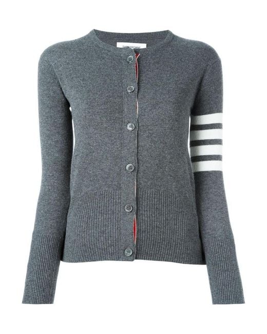 Thom Browne Blue 4-Bar Striped Buttoned Cardigan