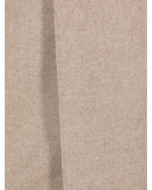 Brunello Cucinelli Natural Fringed Silk Scarf