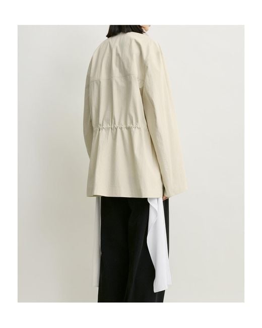 Totême  Natural Totême Collared Drawstring Jacket