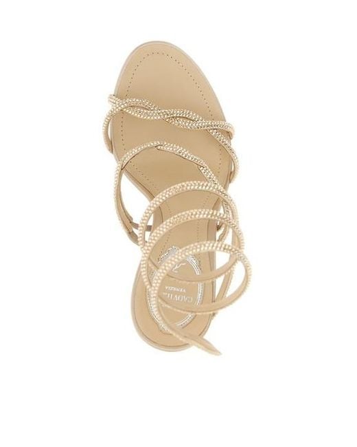 Rene Caovilla Metallic René Caovilla Braid Cleo Fog Satin Embellished Sandals