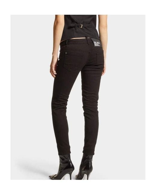 DSquared² Black Belt-Loop Jeans