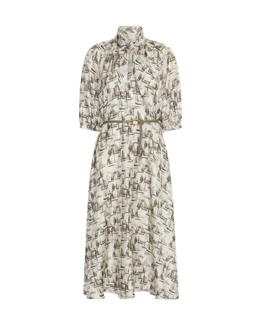 Max Mara White Patterned Dress