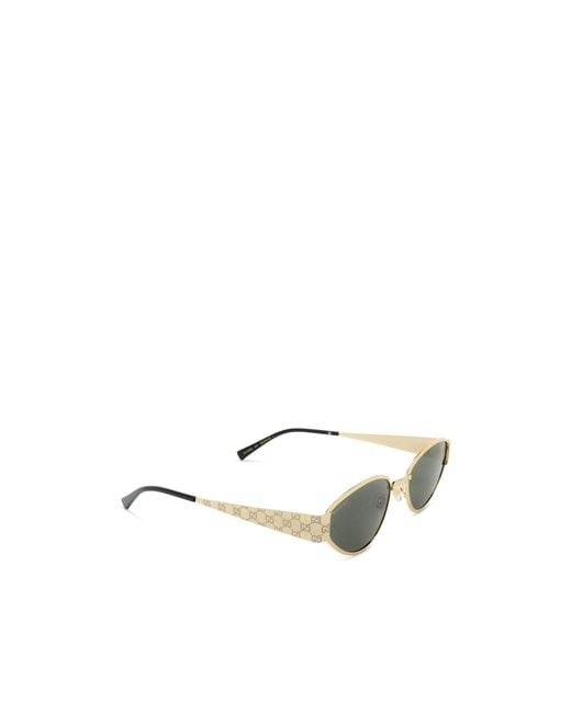 Gucci Green Eyewear Geometrical Frame Sunglasses