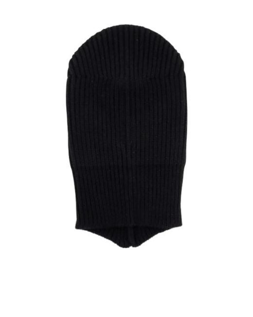 Rick Owens Blue Ribbed Knit Hat