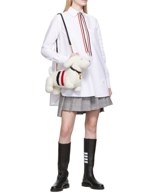 Thom Browne White Rwb Bow-Tie Detail Long-Sleeve Shirt