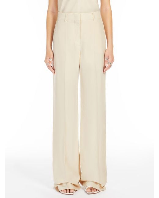 Sportmax White Orario Pleat Detailed Pants