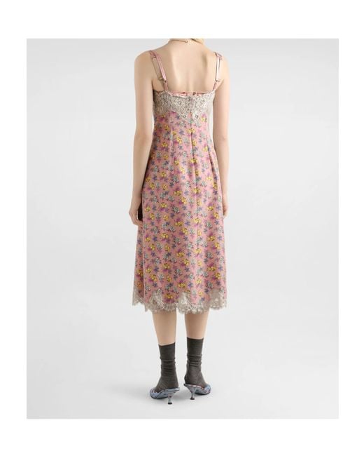 Dolce & Gabbana Pink Small Floral-Printed Slip Dress