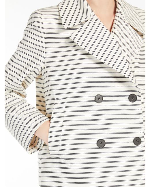 Max Mara White Studio Assuan Striped Double-Breasted Jacket