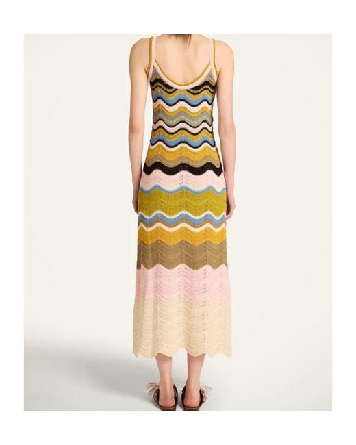LaDoubleJ Metallic La Doublej Wave Knit Midi Dress