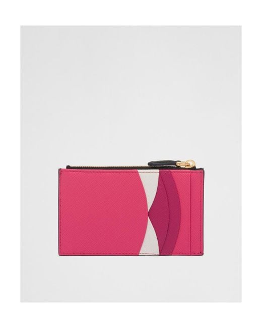 Prada Blue Saffiano Leather Card Holder