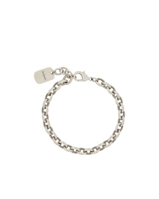 Saint Laurent Metallic Peaked Chain Bracelet for men