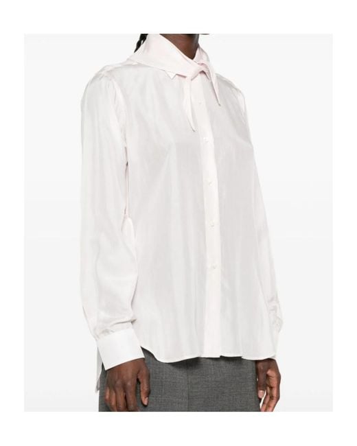 Prada White Collared Long-Sleeved Shirt