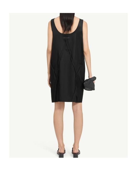 MM6 by Maison Margiela Black V-Neck Sleeveless Mini Dress