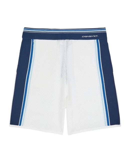 Casablanca Blue Panelled Knit Shorts for men