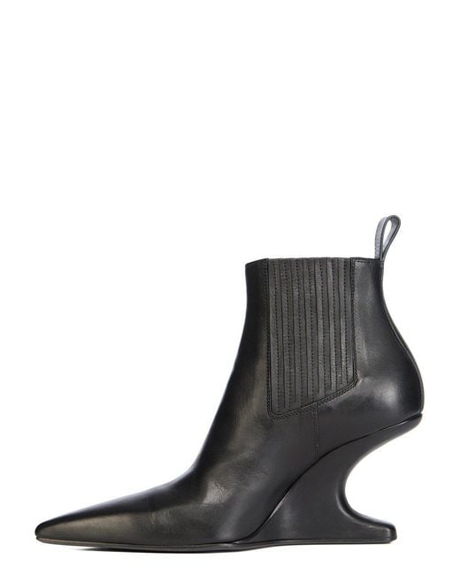 Rick Owens Black Ankle Sharp Boots